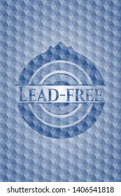 Lead-free blue polygonal badge. Vector Illustration. Detailed.