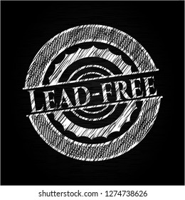 Lead-free chalk emblem written on a blackboard