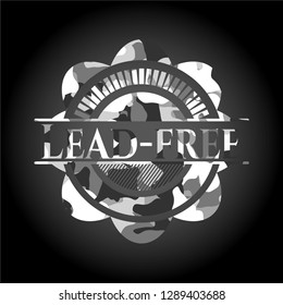 Lead-free grey camouflaged emblem