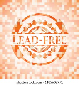 Lead-free orange mosaic emblem with background