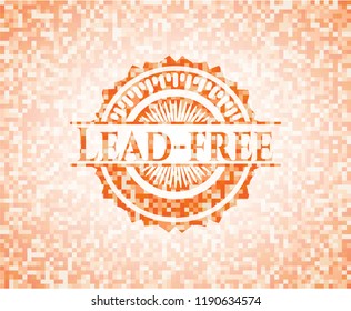 Lead-free orange mosaic emblem with background