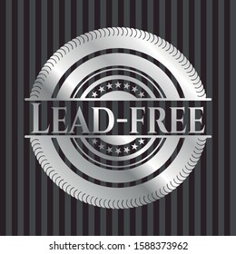 Lead-free silver shiny badge. Vector Illustration. Mosaic.