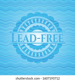 Lead-free sky blue water emblem. Vector Illustration. Detailed.