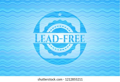 Lead-free water concept badge background.