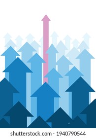 Leading arrow Business growth illustration, Growing concept background 