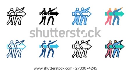 Leading by Example icons set multiple style collection. Editable stroke 
