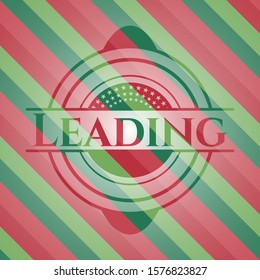 Leading christmas badge background. Vector Illustration. Detailed.