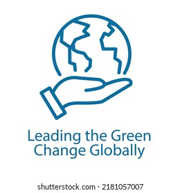 Leading the Green Change Globally Icon. The European Green Deal. Vector illustration EPS 10