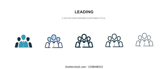 leading icon in different style vector illustration. two colored and black leading vector icons designed in filled, outline, line and stroke style can be used for web, mobile, ui