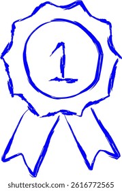 leading icon in doodle style. blue line scribble icon	