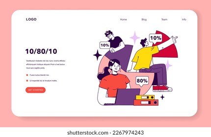 Leading key performance indicators implementation rule for company management. Indicators helping to measure personnel manager efficiency or performance. Flat vector illustration