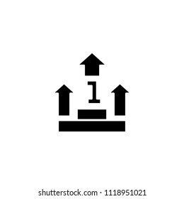 Leading position black icon concept. Leading position flat  vector symbol, sign, illustration.