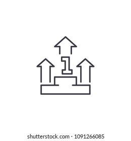 Leading position linear icon concept. Leading position line vector sign, symbol, illustration.