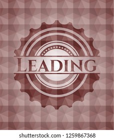 Leading red badge with geometric pattern. Seamless.