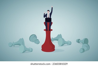 Leading team to win, success, leadership.