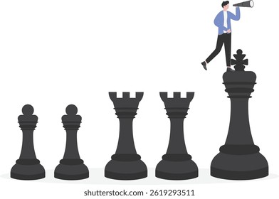 Equipe líder para ganhar, sucesso, liderança, previsão.