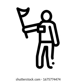 Leading Tourist Icon Vector. Outline Leading Tourist Sign. Isolated Contour Symbol Illustration