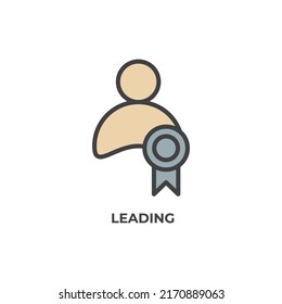 leading vector icon. Colorful flat design vector illustration. Vector graphics