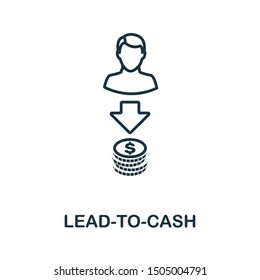 Lead-To-Cash outline icon. Thin line concept element from crm icons collection. Creative Lead-To-Cash icon for mobile apps and web usage.