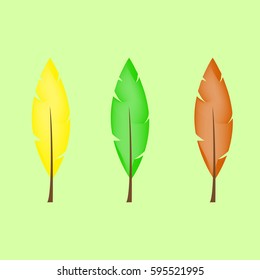 Leaf 3 colors in vector
