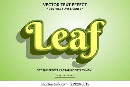 Leaf 3D editable text effect template