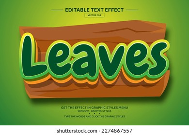 Leaf 3D editable text effect template