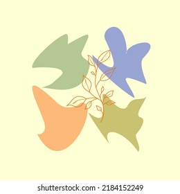 leaf abstract background designs, summer sale, social media promotional content. Vector illustration. modern abstrak pastel color.