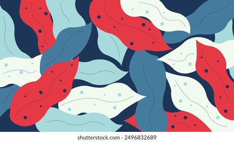Leaf abstract background vector. Spring autumn leaves pattern with pastel colors, Vector illustration in eps 10