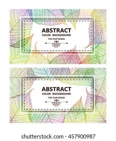 Leaf abstract backgrounds set. Vector design illustration.