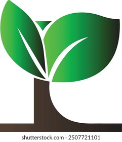 A leaf  abstract gradient logo design 