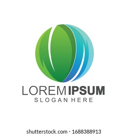 leaf abstract green logo icon