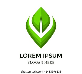 Leaf Abstract Logo Design Vector Illustration Template