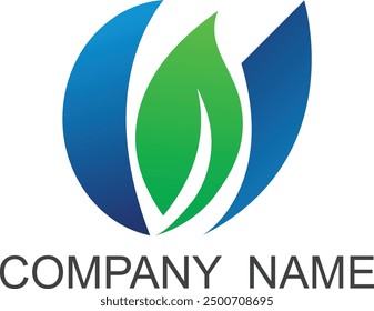 Leaf abstract organic green modern energy company logo