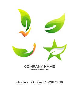 Leaf with Abstract Space Illustration Vector Design Template. Suitable for Creative Industry, Multimedia, entertainment, Educations, Shop, and any related business