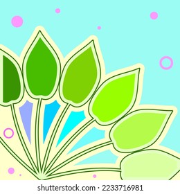 Leaf abstract square background for social media posts and banners design.