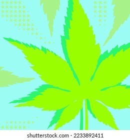 Leaf abstract square background for social media posts and banners design.