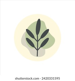 leaf abstract style shape flat vector