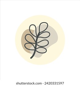 leaf abstract style shape flat vector