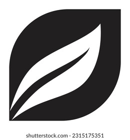 Leaf abstract vector icon design. Leaves flat icon.