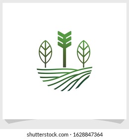 leaf and agriculture logo design vector, nature elements logo design template