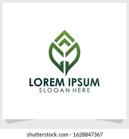 leaf and agriculture logo design vector, nature elements logo design template