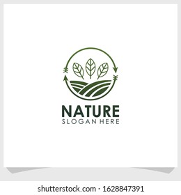 leaf and agriculture logo design vector, nature elements logo design template