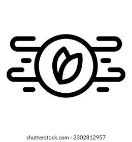 Leaf air filter icon outline vector. Clean dust. Mask wind
