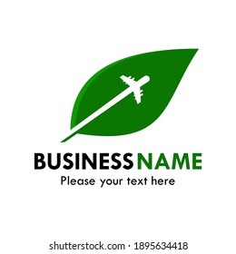 Hoja con ilustración de la plantilla del logotipo del avión