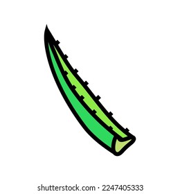 leaf aloe vera color icon vector. leaf aloe vera sign. isolated symbol illustration