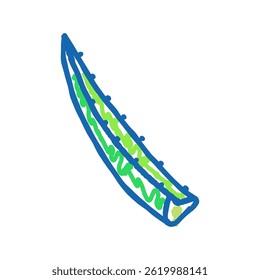 leaf aloe vera doodle icon sketch vector. leaf aloe vera sign. isolated symbol illustration