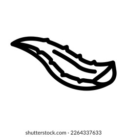leaf aloe vera line icon vector. leaf aloe vera sign. isolated contour symbol black illustration
