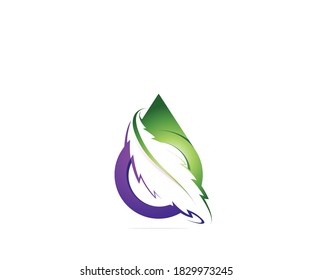 Leaf app mobile icon logo design template