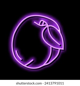 leaf apricot fruit neon light sign vector. leaf apricot fruit illustration