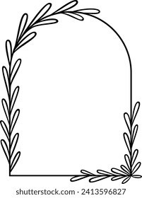 Leaf Arch Border | Botanical Frame | Elegant Nature Decorative Element